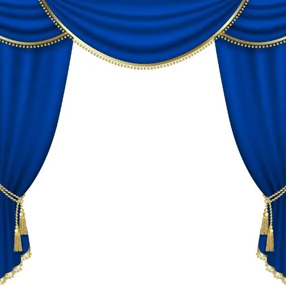 8x8ft Royal Blue Curtain Drape White Wall Custom Photo Background