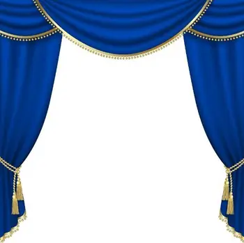 

8x8FT Royal Blue Curtain Drape White Wall Custom Photo Background Studio Backdrop Vinyl 240cm x 240cm