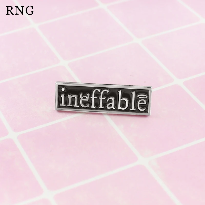 RNG Новая Черная Квадратная Металлическая эмалированная буквенная булавка