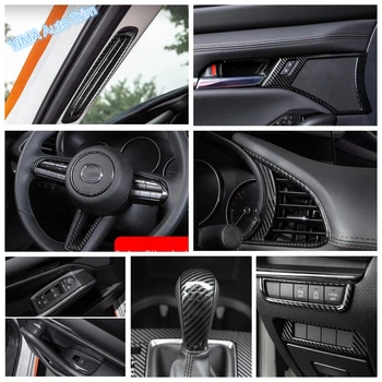 

Lapetus Interior Refit Kit For Mazda 3 2019 2020 AC Air Conditioning Panel / Gear Shift Head Knob Cover Trim Carbon Fiber Look