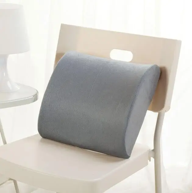 Домашний офис, кресло для здоровья, cushio 2 в 1, бамбуковое волокно, пена с памятью, подушка для сиденья, Подушка для спины, медленный отскок, поддержка талии, рукав - Цвет: Waist pad gray