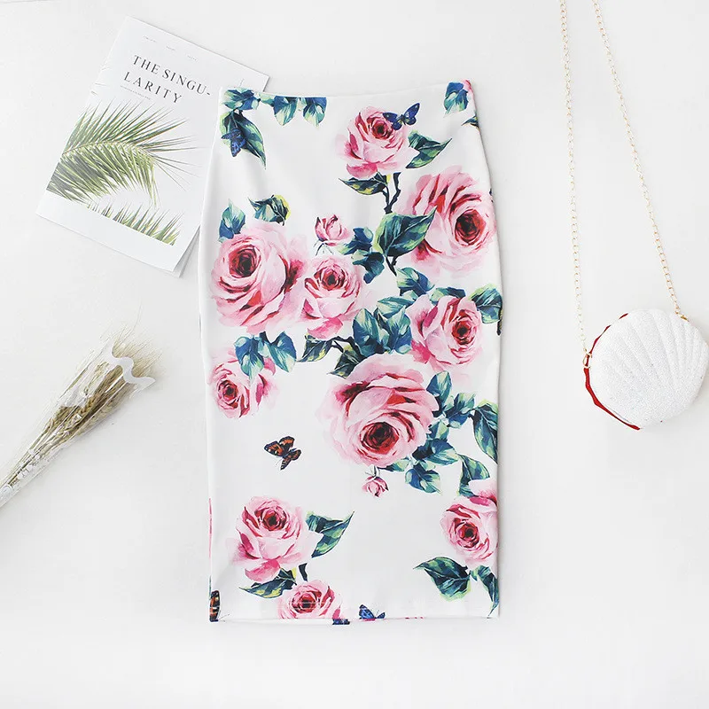 Women's Sexy Bag Hip Mini Skirt New Fashion Casual Print Personality Versatile Self-cultivation One Step Pencil Skirt