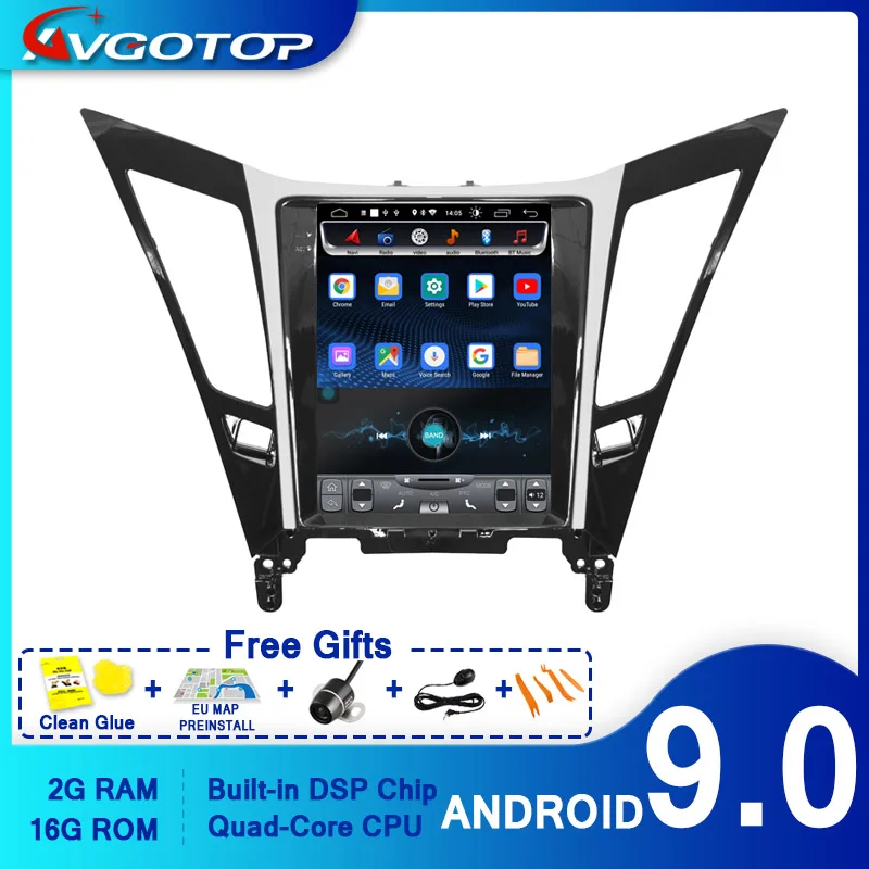 AVGOTOP Android 9 0 Tesla вертикальный экран автомобильное радио GPS Мультимедиа для Hyundai SONATA