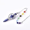 1PC Natural Crystal Small Merkaba Pendulum Pendants Star Class Hexagon Pillar Scepter Reiki Healing Stone Men Women Jewelry Gift 6