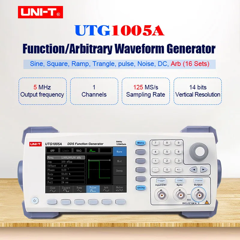 UTG1005A функция/генератор сигналов произвольной формы 1 канал 125 мс/с частота