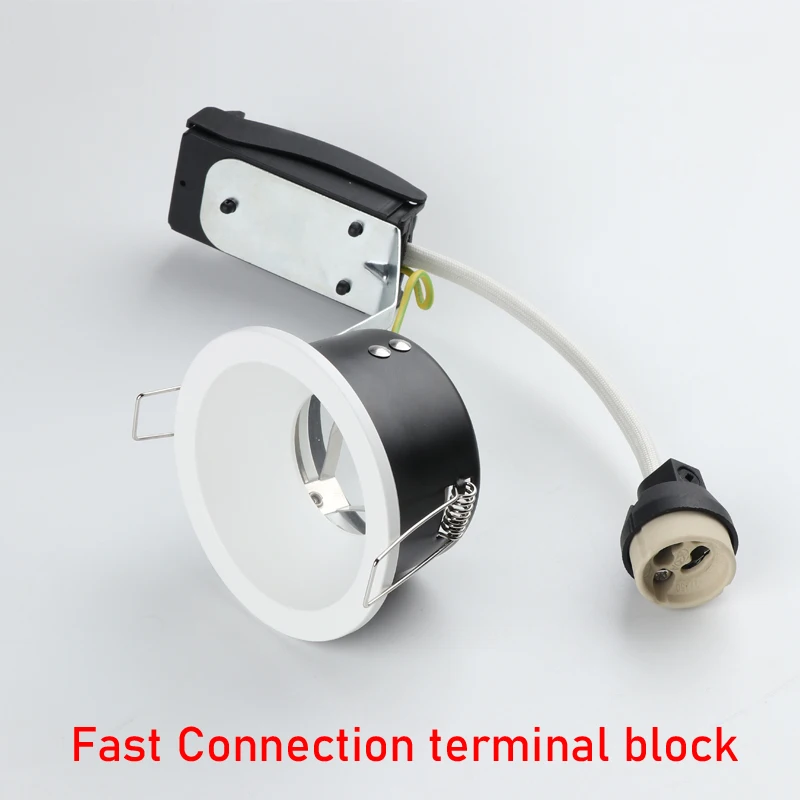 1PCS 안티 눈부심 방수 욕실 통 IP65 GU10 MR16 매트 블랙 화이트 최근 천장 스포트 라이트 FittingTerminal 블록