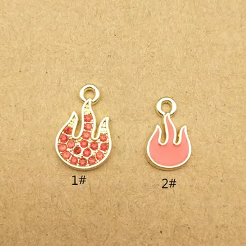 

10pcs enamel flame charm for jewelry making and crafting fashion earring pendant bracelet necklace charm