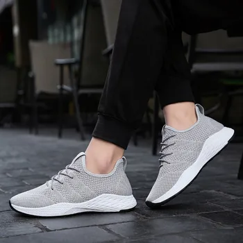 

Breathable Men Sneakers Male Shoes Adult White Black Gray High Quality Comfortable Non-slip Soft Mesh Men Shoes Summer