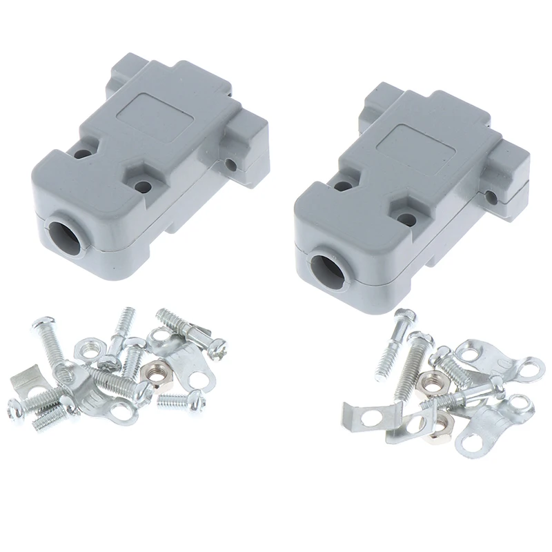 5 Sets Connector Serial DB9 & Grey Hood DB9 Plastic Shell With Screws