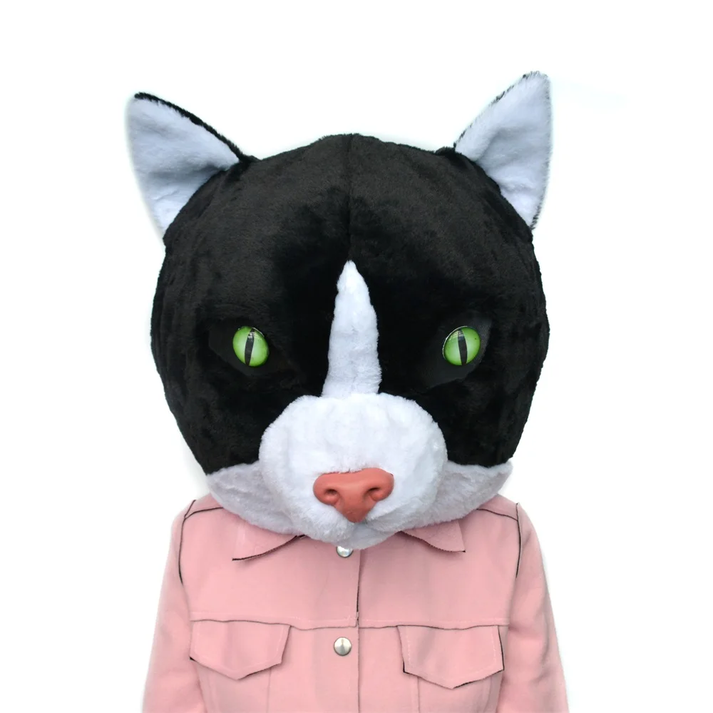 

Net Red Cat with The Same Paragraph Vibrating Big Head Cat Head Set Cartoon Cat Adult Walking Hair Flyer Doll Cat Cat Mask
