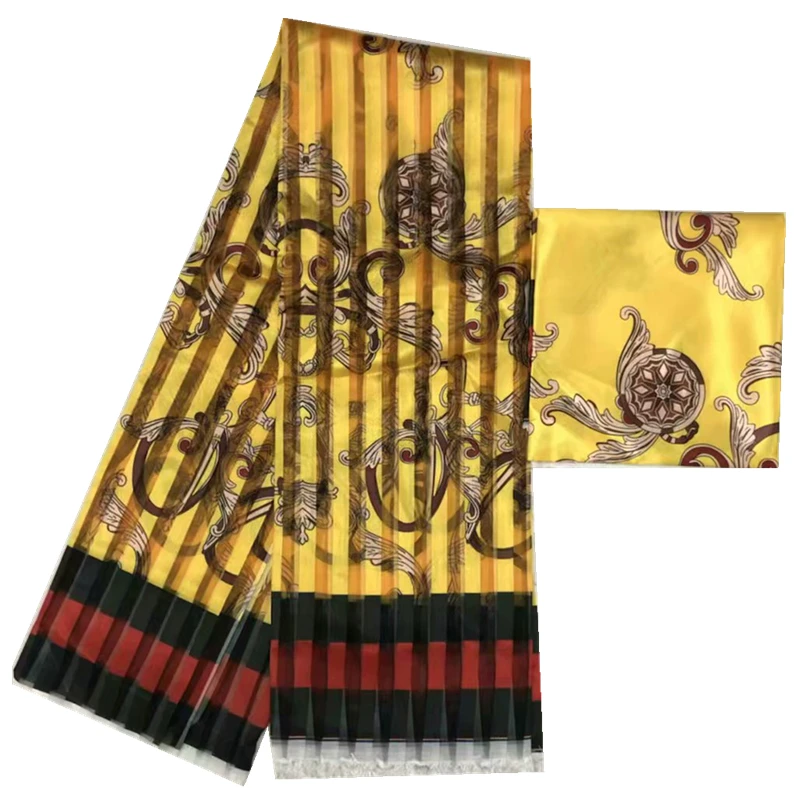 Лучшее качество нигерийские кружевные ткани последний стиль органза лента шелковая ткань с 2 ярдов атласная ткань для платья