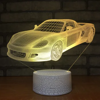 

Sport racing car 7 Color Lamp 3d Visual Led Night Lights For Kids Touch Usb Table Lampara Lampe Baby Sleeping Light