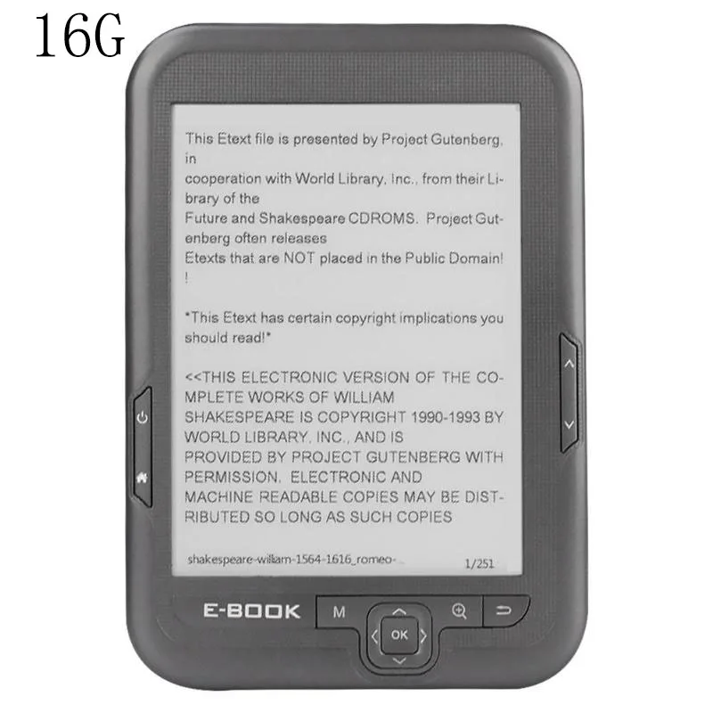 Мини 6 дюймов электронная книга читатель E-Ink экран 8 Гб электронная Бумажная книга с фронтальным светильник Поддержка TF карты сотрудников преимущества подарки - Color: Grey-16G
