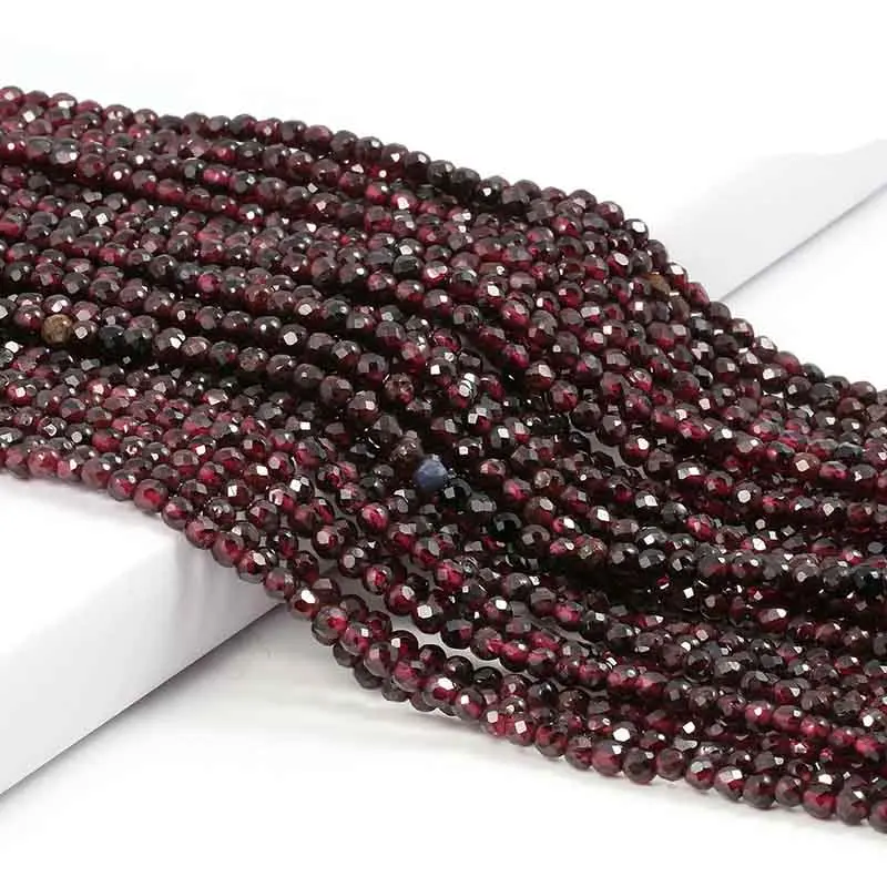 

Small Beads Natural Stone Beads Garnet 2 3mm Section Loose Beads for Jewelry Making Necklace DIY Bracelet Accessories (38cm)