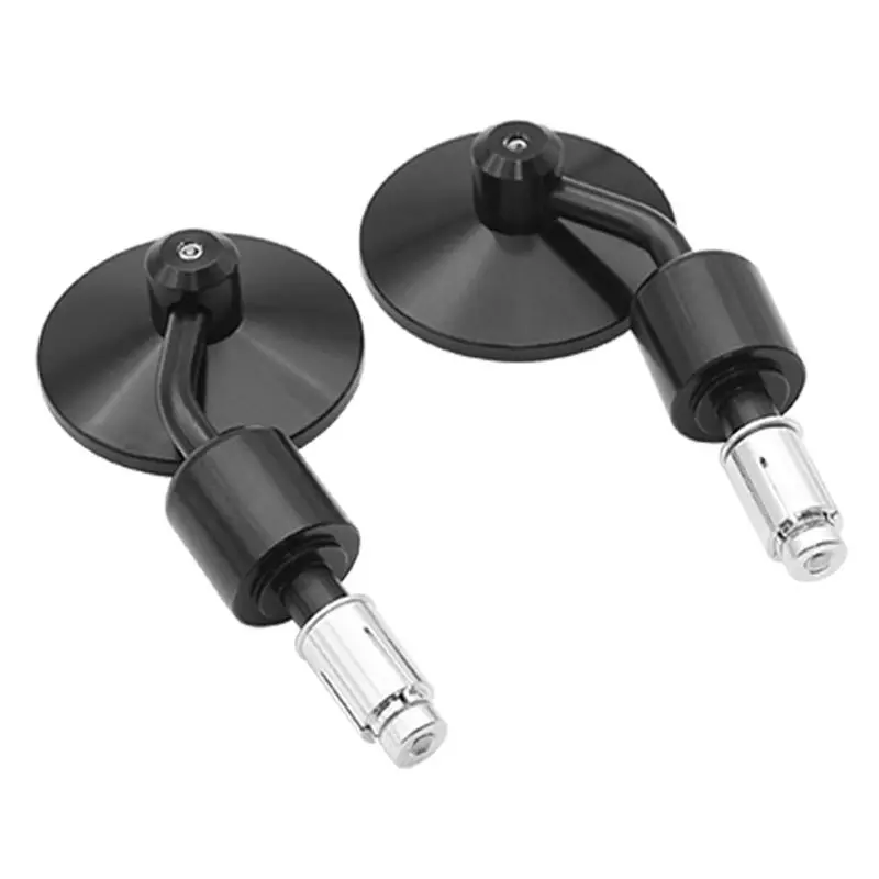 Motorcycle Handlebar Bar End Mirrors Rearview Mirror Universal 7/8 Inch 22mm Handle Round for Kawasaki Scooters- Black