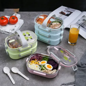 

304 Stainless Steel Lunch Box Multi-layer Compartment Sealed Bento Box Portable Leak-proof Lunchbox Commute Outing Bento Boxes