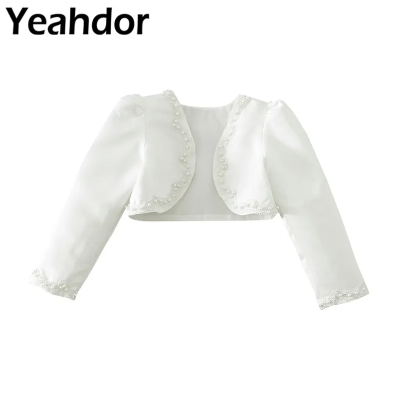 Wedding Party Wrap Jacket for Flower Girls Dress Kids Girls Long