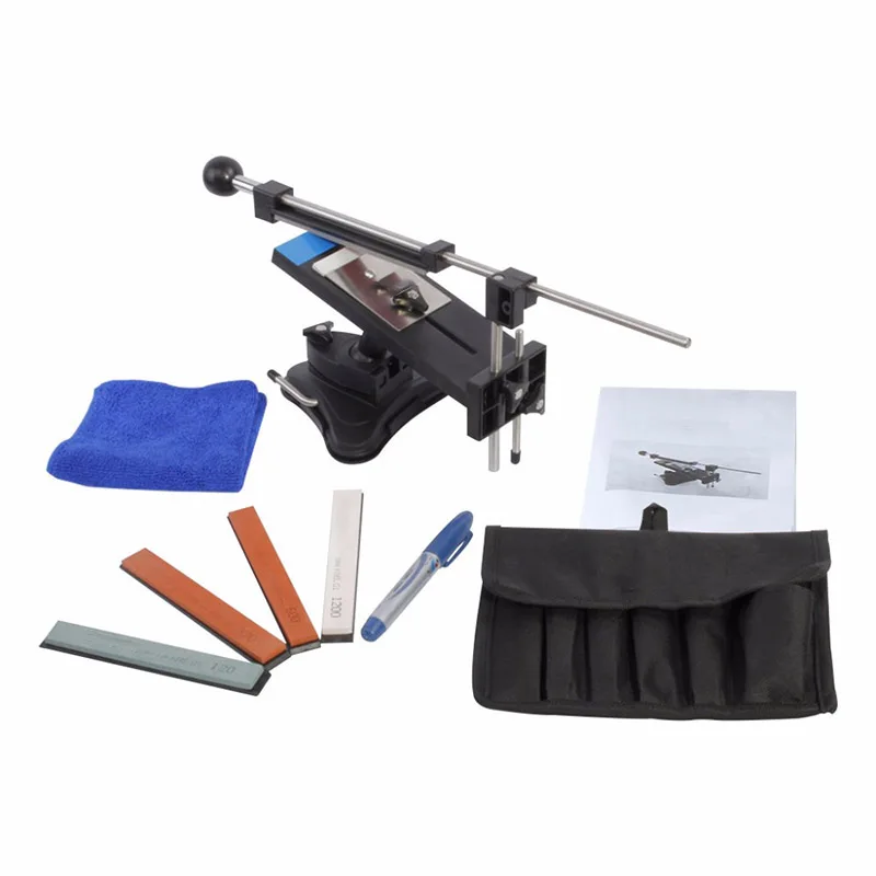 

Upgraded Version Fixed-angle Knife Sharpener Professional Kitchen Knife Sharpening Kits System with 4 Grindstones Kitchen Tools