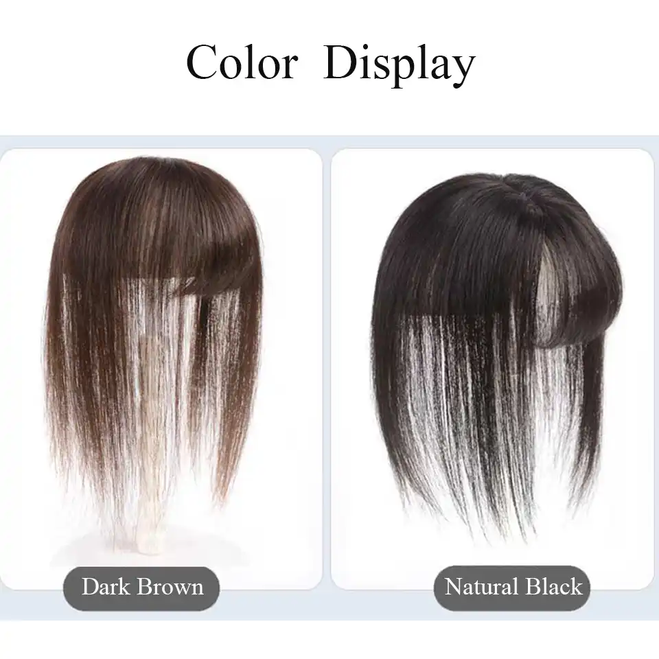 human hair toppers with bangs