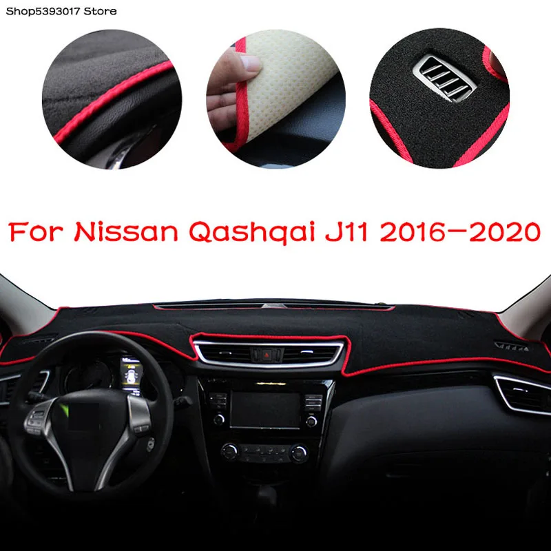 

Car Center Console Dashboard Cover Dash Mat Non-slip Sun Shade Pad Protector Carpet Trim For Nissan Qashqai J11 2019 2018 2017