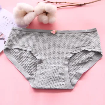 

2019 Women's cotton briefs sexy mid-rise solid panties Ladies briefs one size women briefs underwear newest