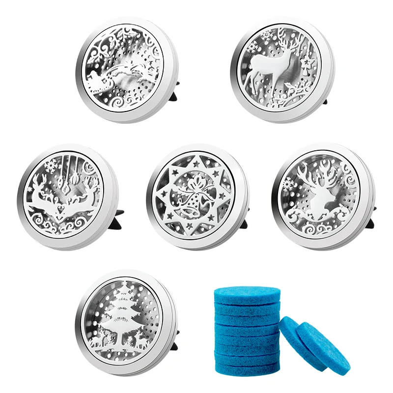 Christmas Theme Car Air Freshener Holder Accessories For Flavoring Perfume Smell Scent Auto Interior Decoration Aroma Fragrance