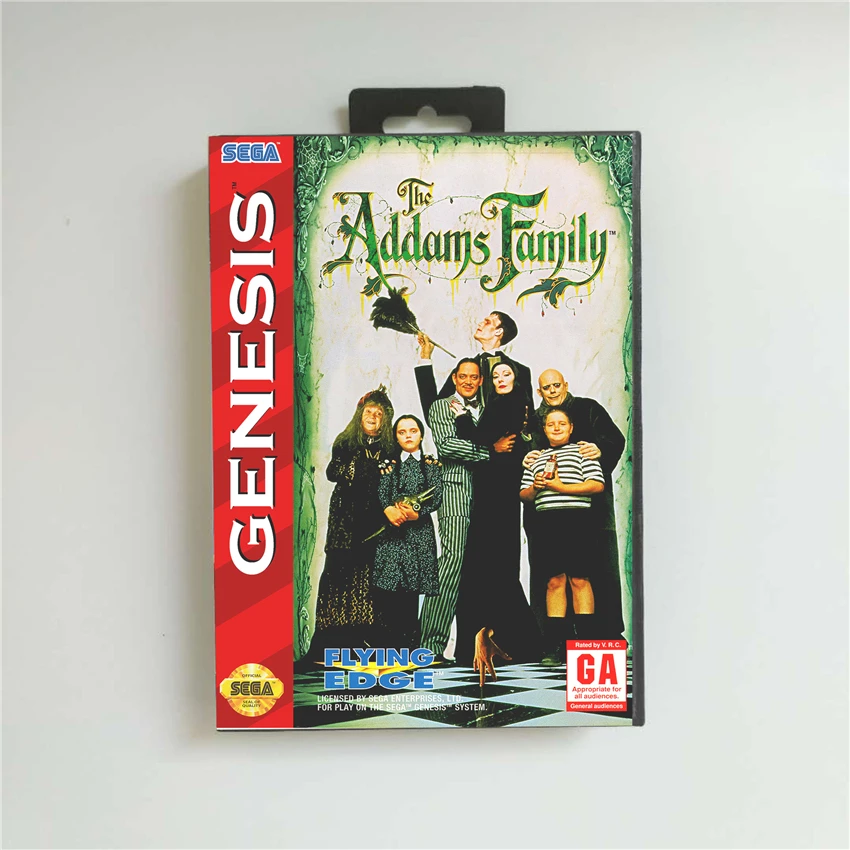 Семейная Крышка США Addams с розничной коробкой 16 бит MD игровая карта для Sega megadrive Genesis игровая консоль