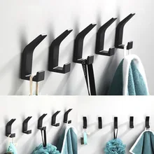 1/3/5PCS Clothes Hook Black White Towel Hook for Bathroom Hook Bedroom Robe Hook Coat Hook for Livingroom Kitchen Accessories