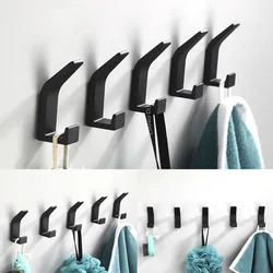 1/3/5PCS Clothes Hook Black White Towel Hook for Bathroom Hook Bedroom Robe Hook Coat Hook for Livingroom Kitchen Accessories