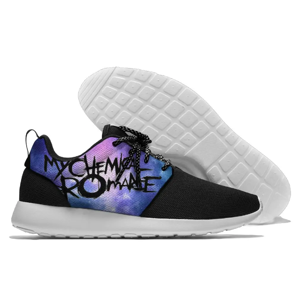 My Chemical Romance Custom Trend Mens Low-key Simple Men's Air Mesh Casual Shoes Comfortable Fashion Lace-up Adult Men Shoes - Цвет: Черный