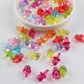 

100 Pcs Acrylic Transparent Small Pacifier Mini Pacifier Small Charm BABY Gift Jewelry Accessories