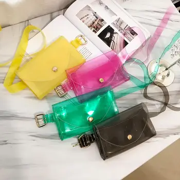 

Clear Fashion Beach Belt Fanny Packs Female Summer New 2019 PVC Waist Bags Women Ladies Girls Transparent Jelly Chest Handbags