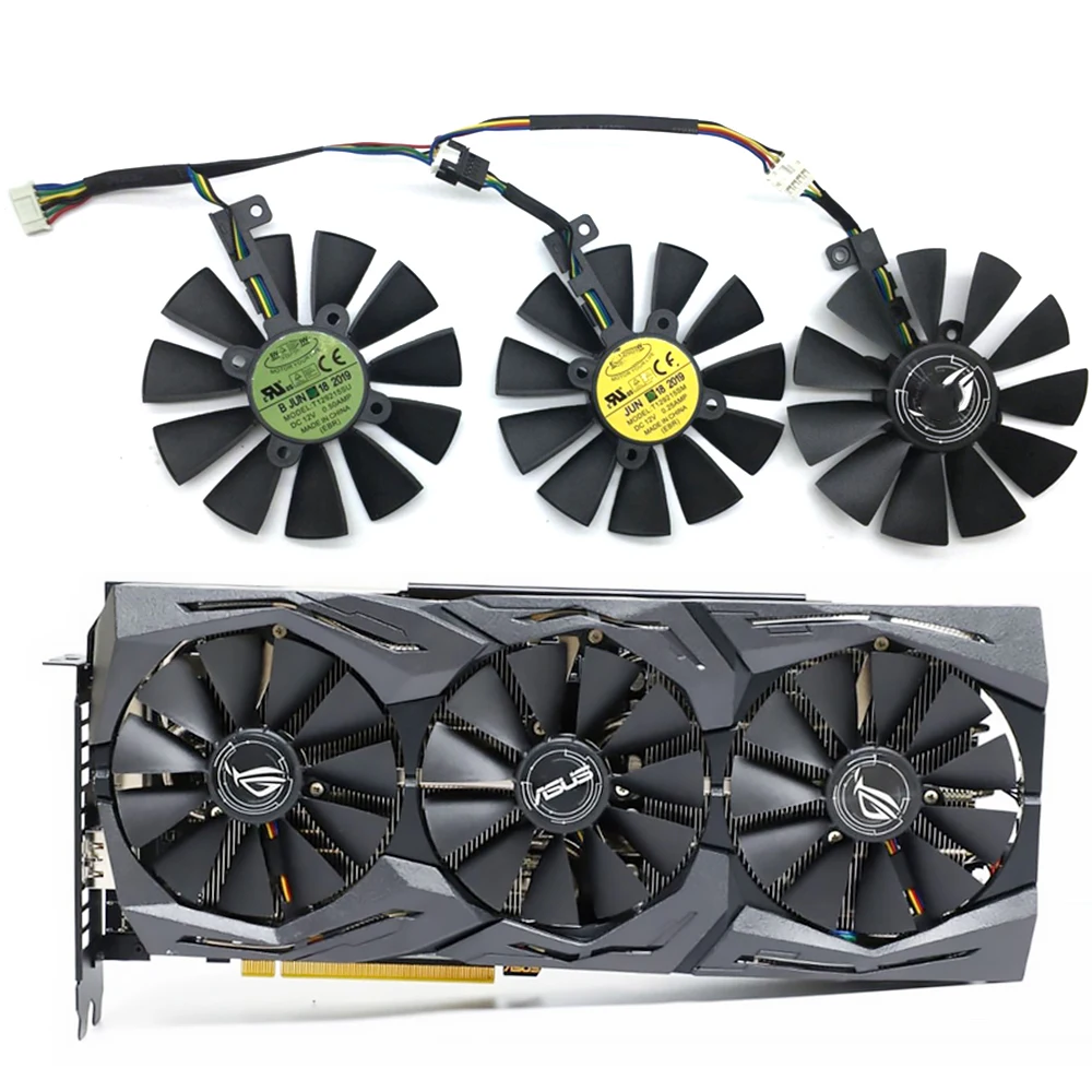 Новый 87 мм T129215SU видеокарты охлаждающий вентилятор для ASUS STRIX GTX 1060 1070 1080 1070Ti 1080Ti