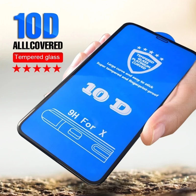 

10D Protective glass on for Apple iphone x xr screenprotector armor aiphone r s rx xs max xmax tremp aifon 10 10s 10r sheet case