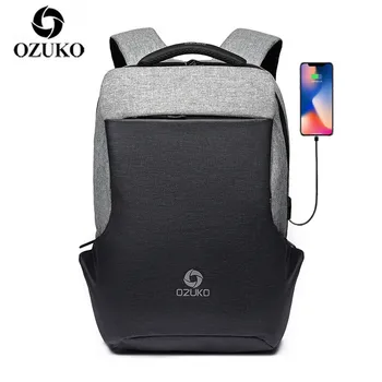 

OZUKO Backpack for Men Laptop 15.6 Inch USB Charging Male Backpacks Schoolbag for Teenager Waterproof Women Travel Bag Mochila