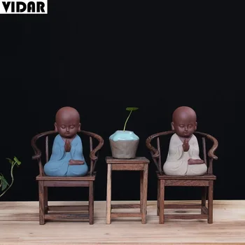 

VIDAR Fine Creative Master Chair Small Monk Ornaments Buddha Statues Home Decoration Gifts Handmade Crafts