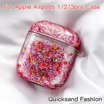 

NEW Mini hard Quicksand Silicone Case For Apple Airpods Shockproof Cover For Apple AirPods Earphone Cases for Air Pods1/2/3 pro