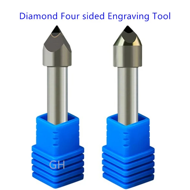 3Pcs 1/4 inch 6mm BULLET Diamond CNC Stone Carving Tools Brazed Engraving  Bits