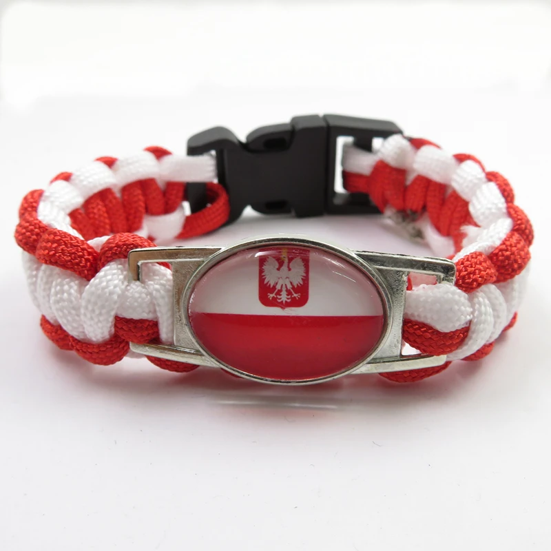 Love Polska Bracelet Fashion Poland Flag Paracord Bangles For Women And ...