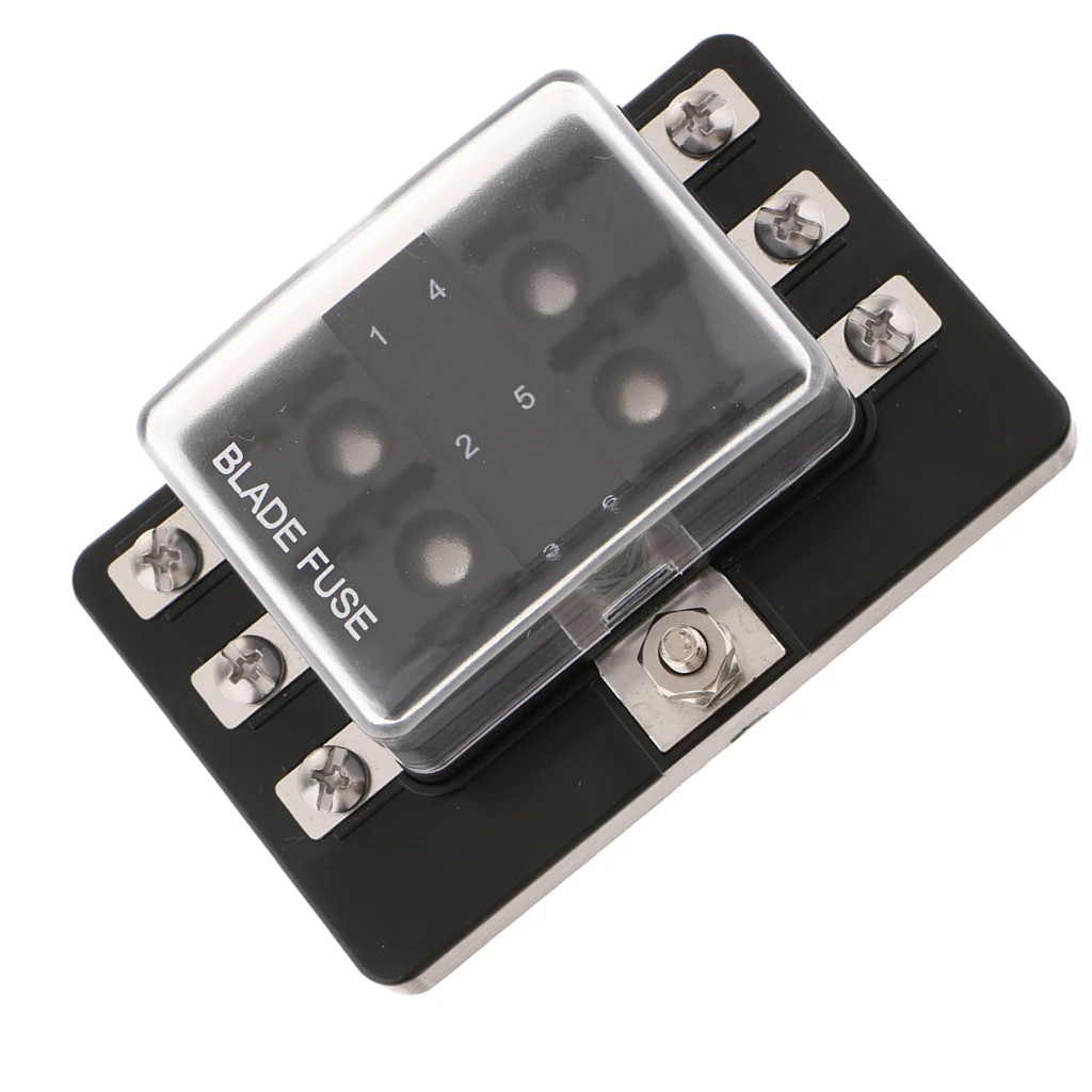 6 Ways Blade Fuse Holder Box Block 12V-32V for Car Truck Boat Marine Bus
