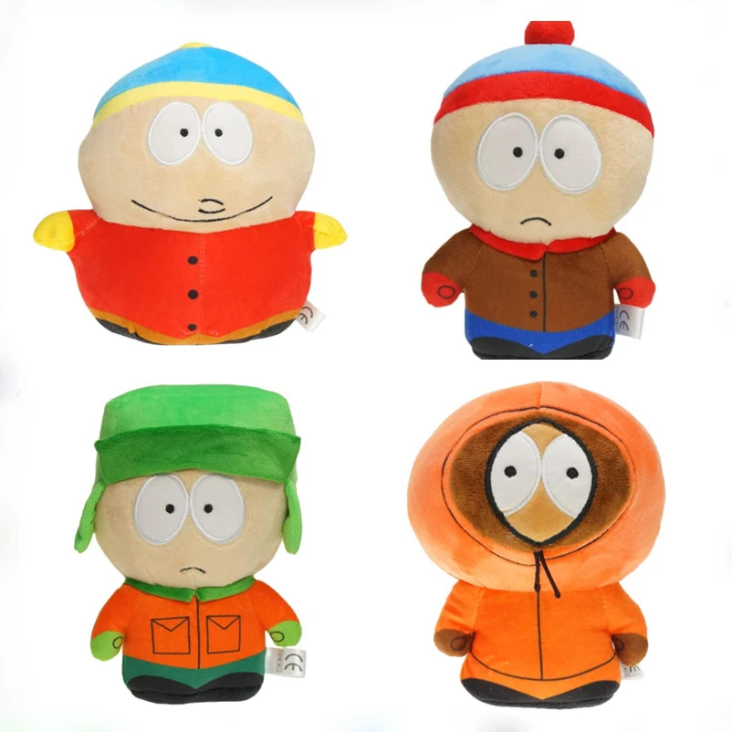 

4Pcs/Lot Plush Toys Kenny McCormick Eric Theodore Cartman Kyle Broflovski Cartoon Stuffed Figure Doll