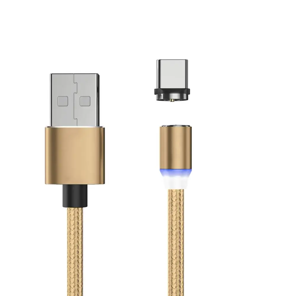 1 м Магнитный кабель Micro usb type C для быстрой зарядки Microusb type-C Магнитный зарядный провод usb c для iphone 11 X Xr usb кабель - Цвет: Gold with Type C