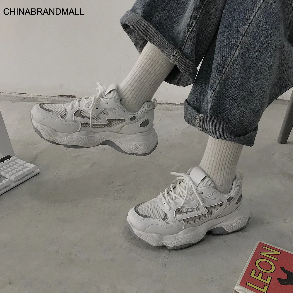 

Spring 2020 New Women's Mesh Shoes Wild Fashion Casual Comfortable Breathable Students Simple Women's Shoes Solid Lace-Up