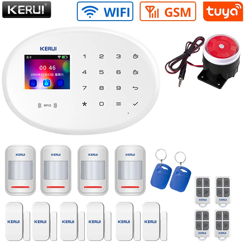 KERUI W20 Wi-Fi GSM домашняя система охранной сигнализации сенсорная панель 2 4 дюйма