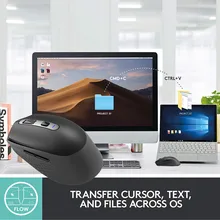 Новинка, 6 кнопок, беспроводная мышь, перезаряжаемая эргономичная мышь, оптическая игровая мышь с управлением, до 3 компьютеров, для ПК, ноутбука, z1223