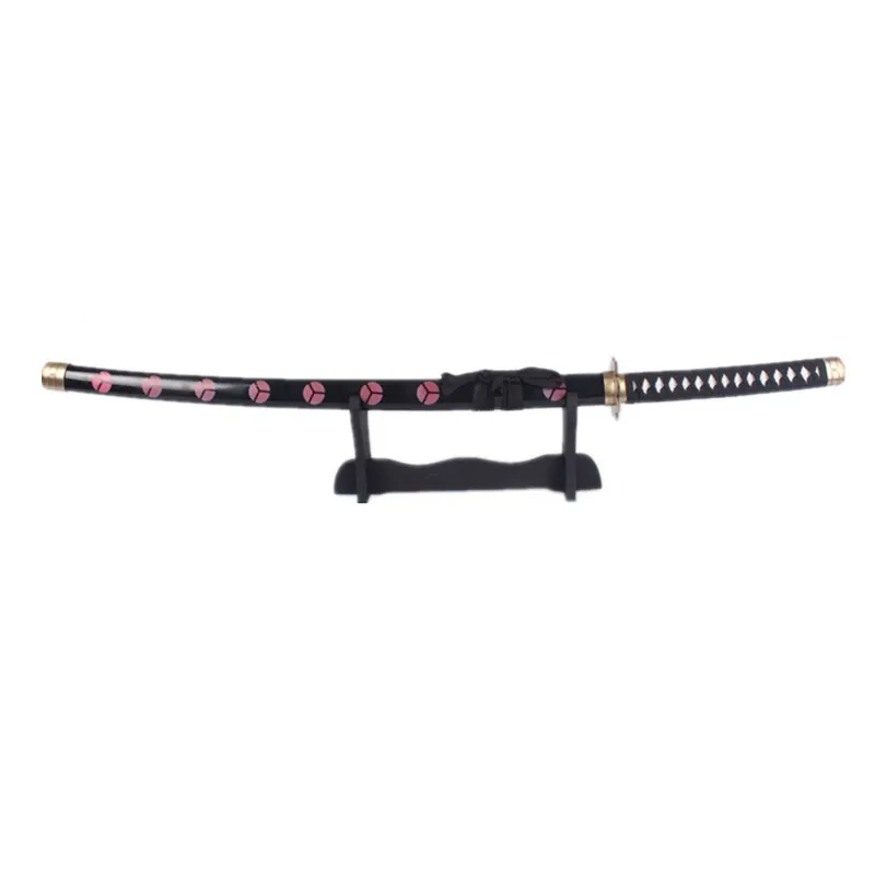

Japanese Anime One Piece Roronoa Zoro Metal Sword Cosplay Prop Fire Frame Wavy Red Paint Blade Steel Katana Christmas Decorative