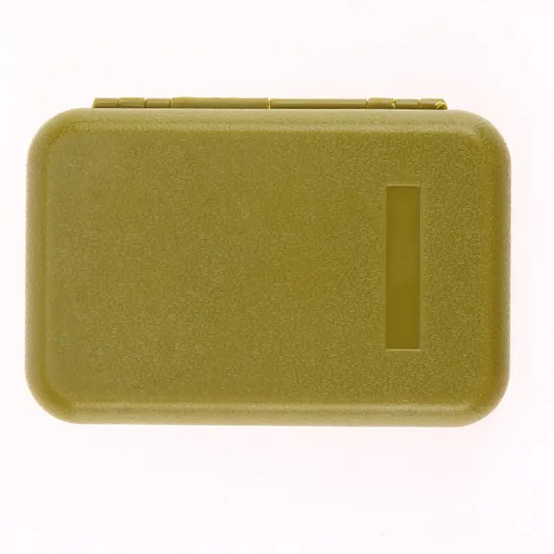 Mini Portable Fishing Tackle Box Waterproof ABS Plastic Foam Fly Fishing Lure Bait Hook Tackle Storage Case Large Green