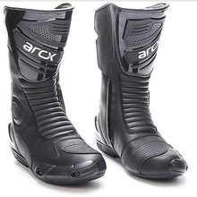 ARCX motocyklowe długie buty męskie skórzane motocyklowe ochraniacz na buty Motocross buty wyścigowe ochraniacz motocyklowe buty motocyklowe tanie tanio CN (pochodzenie) Poliestru i nylonu Połowy łydki oddychająca Mężczyźni Long Motorcycle Boots Motorcycle Boots Leather