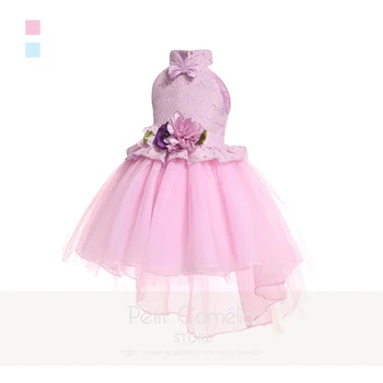 

Children Clothes Birthday Party Dresses Bow Lace Tuxedo Kids Dress For Wedding Formally Flower Girl Dresses Baby Girls Clothes