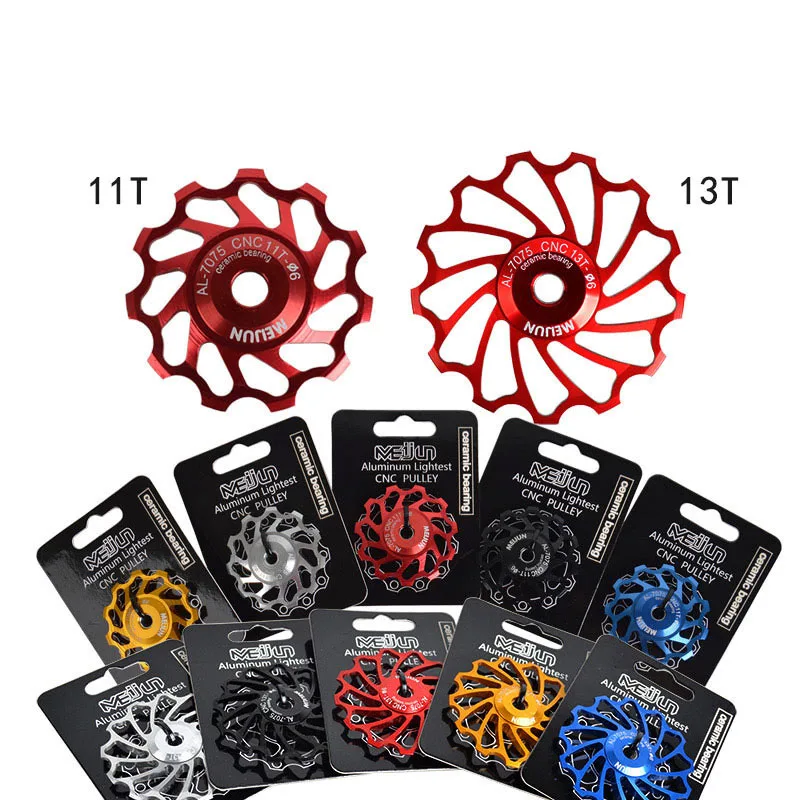 Deragliatore Posteriore In Ceramica Per Bicicletta 11T 13T Jockey Wheel Road Mtb Guide Bike Lega Di Alluminio Cuscinetto Parti Di Biciclette